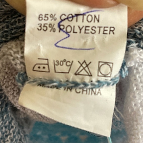 Lightweight color block blue, white & gray long sleeve striped hoodie - Picture 14 of 14